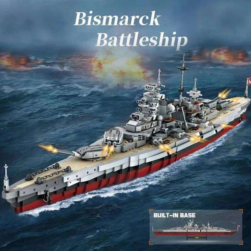2081PCS Bismarck Submarine Battleship Blocks Large Warship Modular Building Block Assembly Model Toy Adult Gift Z260306