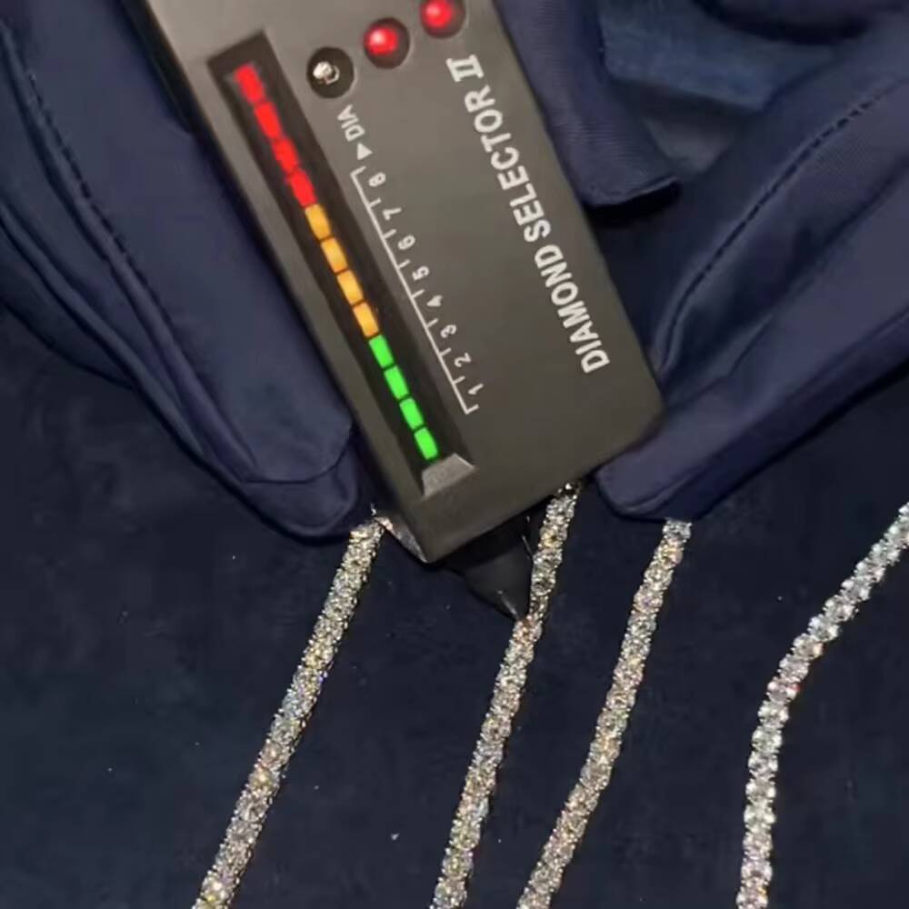Hiphop Moissanite Jewelry 3mm/4mm 925 Silver D Color GRA Moissanite Tennis Chain Necklace for Men and Women