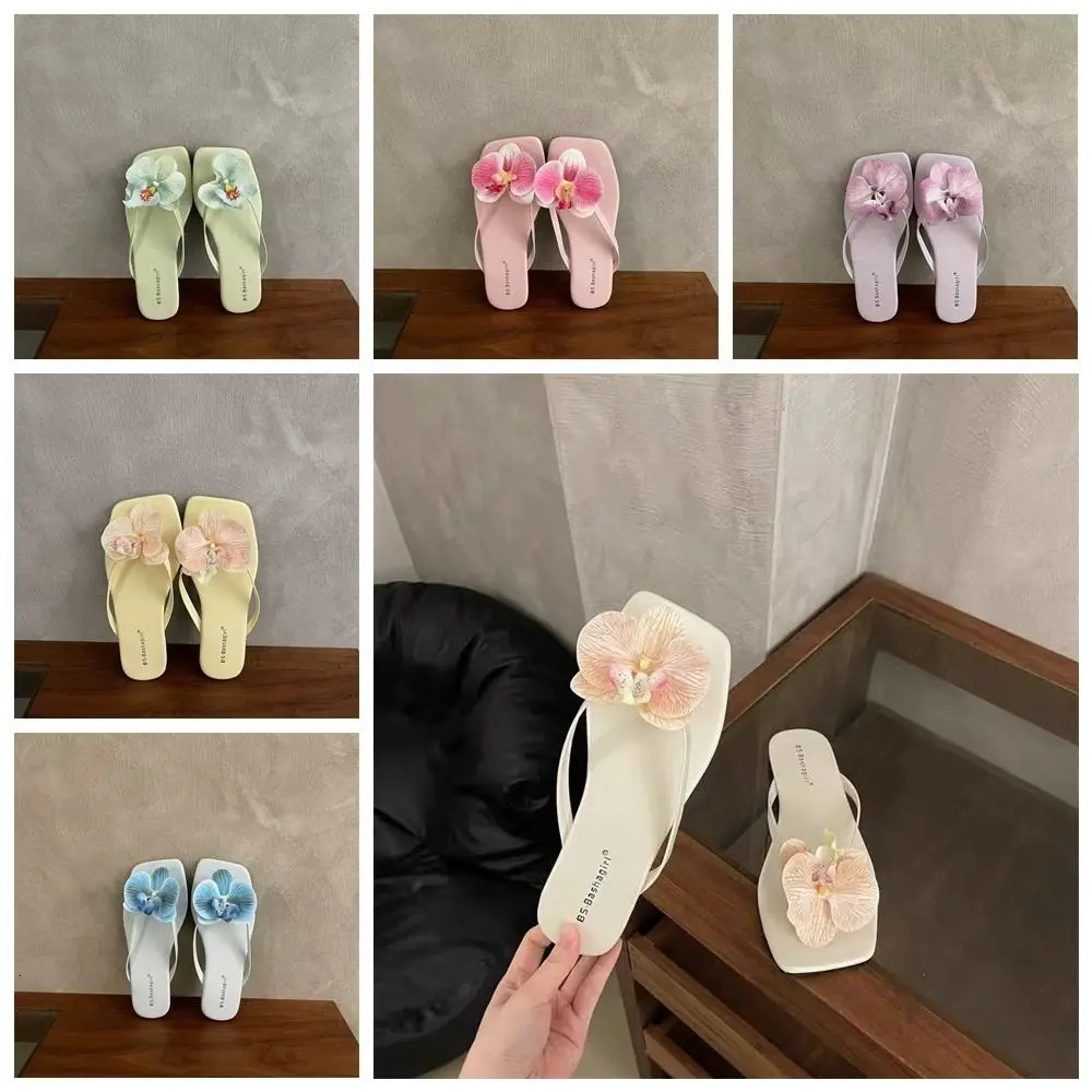 Daily Sweet Butterfly Orchid Slipper Summer Vacation Flower Flip Flops Elegant Out Wear Womens Sandals Beach 260305