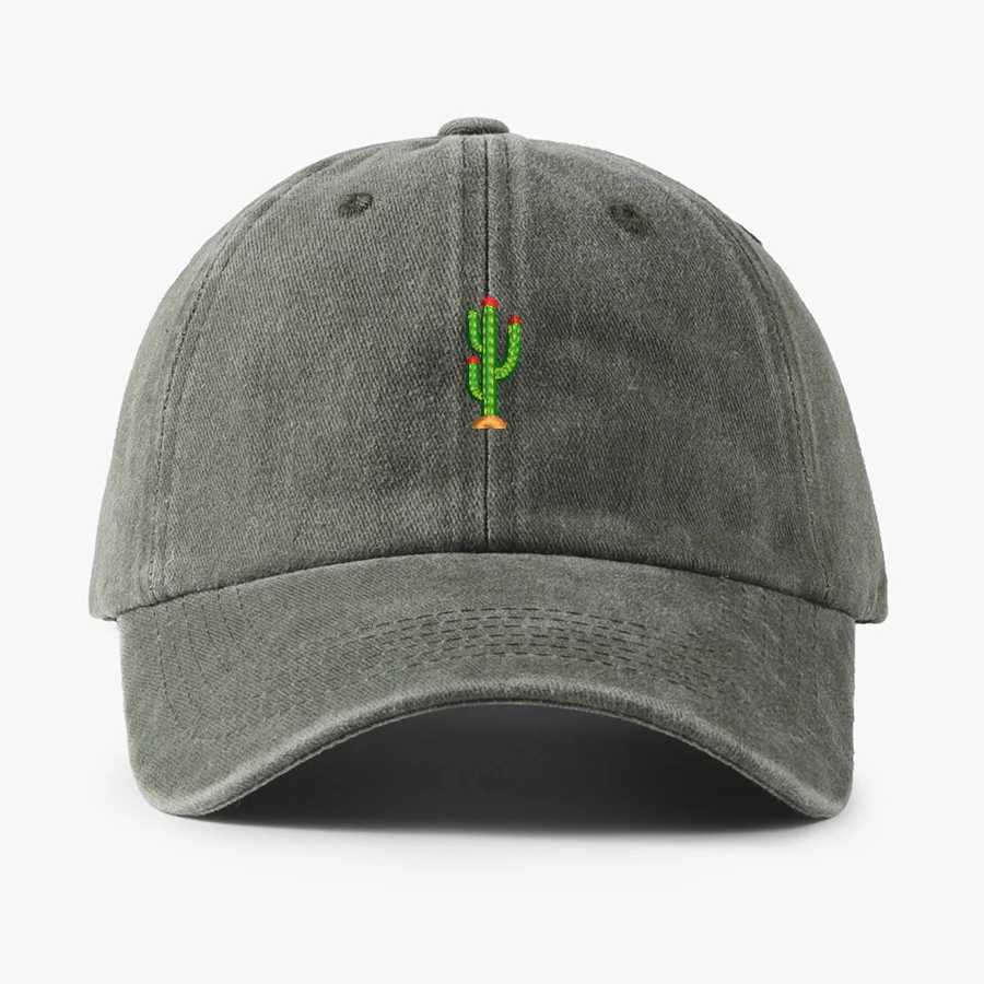 Mini Cactus Embroidery vintage soft Baseball caps Men Women Water Washed Hat Sports Fishing Dad Visor Summer Autumn Peaked cap S260306