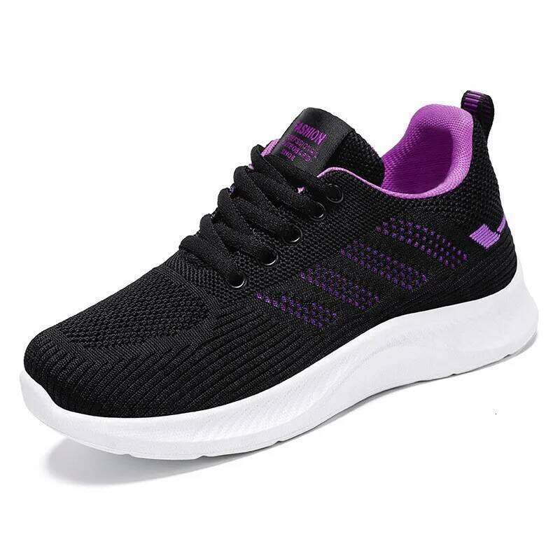 Litfun Women Casual Flats New Mesh Low-Top Running Soft Comfortable Sneakers Hollowing Breathable Flat Sports Shoes
