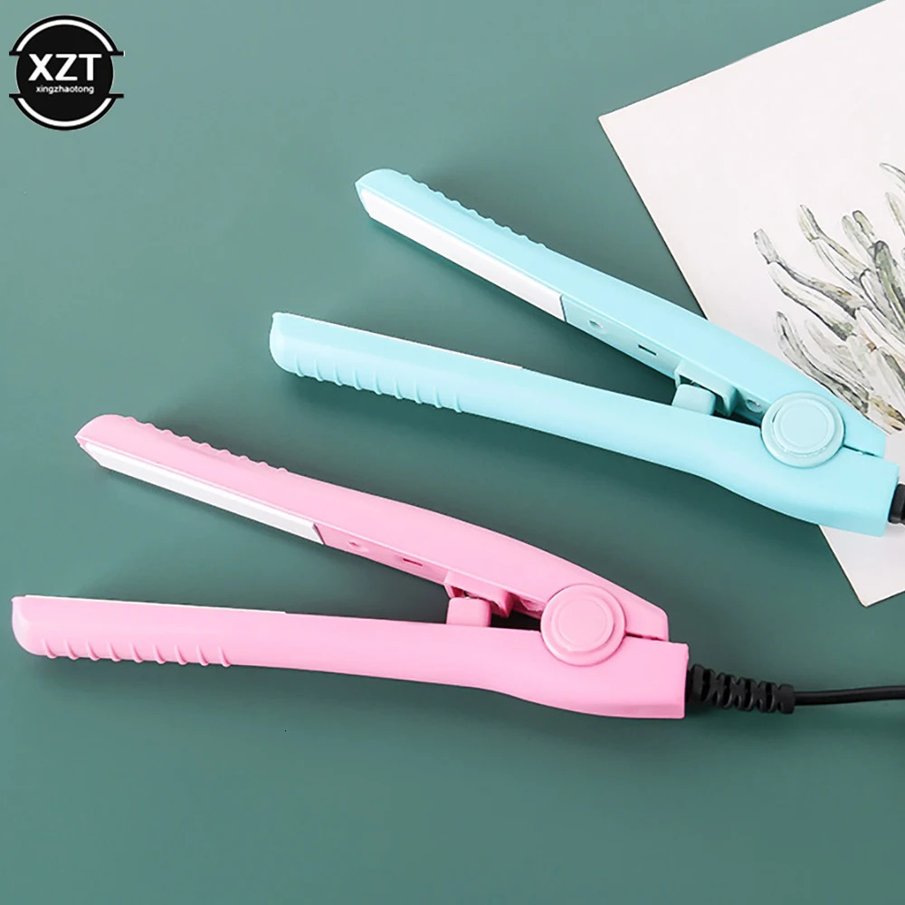 Portable 2 in 1 Curling Iron Ceramic Curling Iron and Straightener Mini Iron Straightener Plate Clip Hair Styling Tools 260305