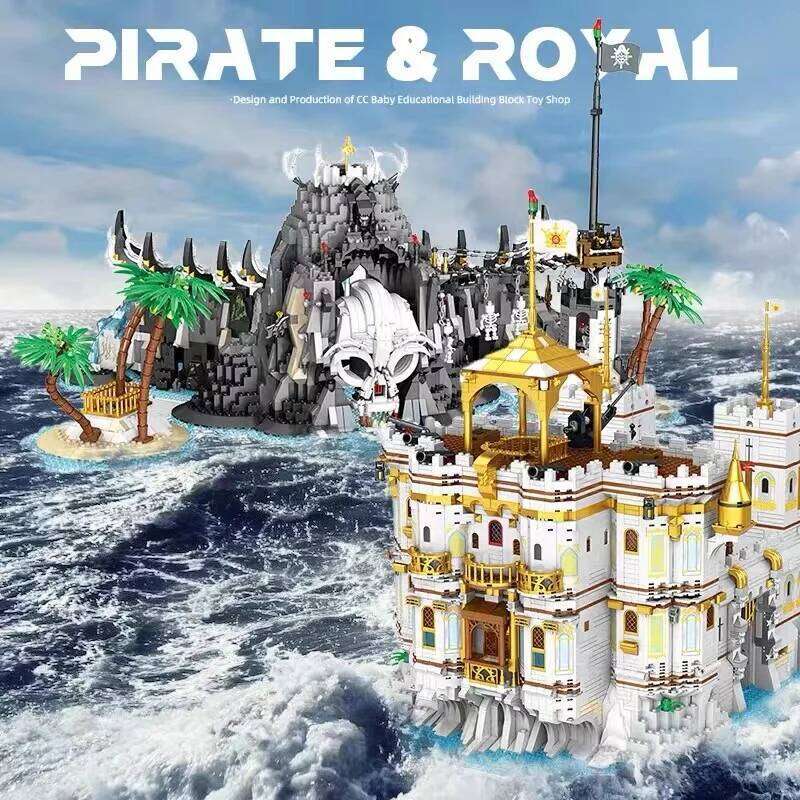 Movie Series Royal Bay Pirate Ship MOC Large Sailing Building Blocks Model Modular Architecture Bricks Sets Kids Toys Boys Gifts Z260306