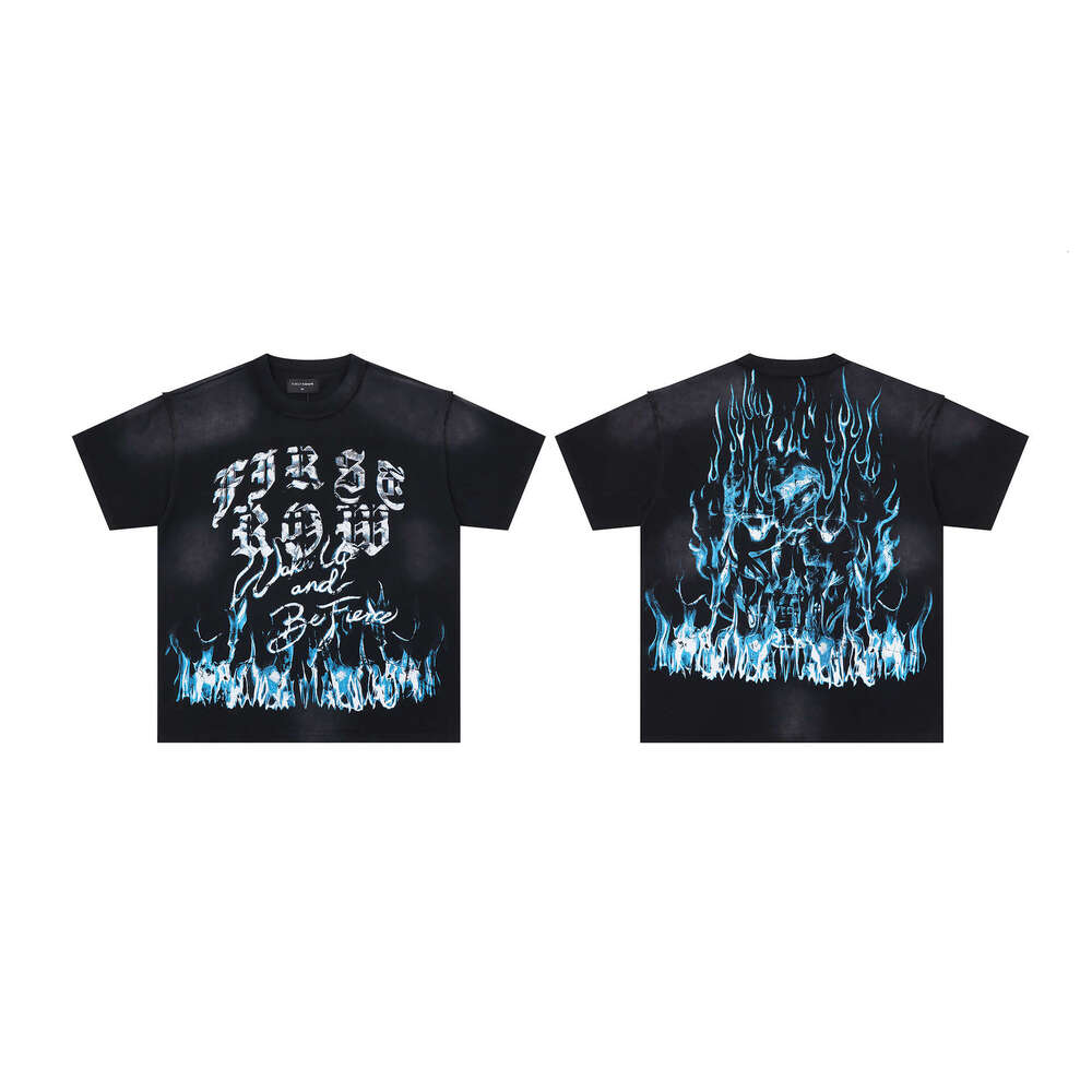 Cross-border foreign trade European American trendy brand FIRST ROW full rhinestone street fashion short-sleeve T-shirt for men and women