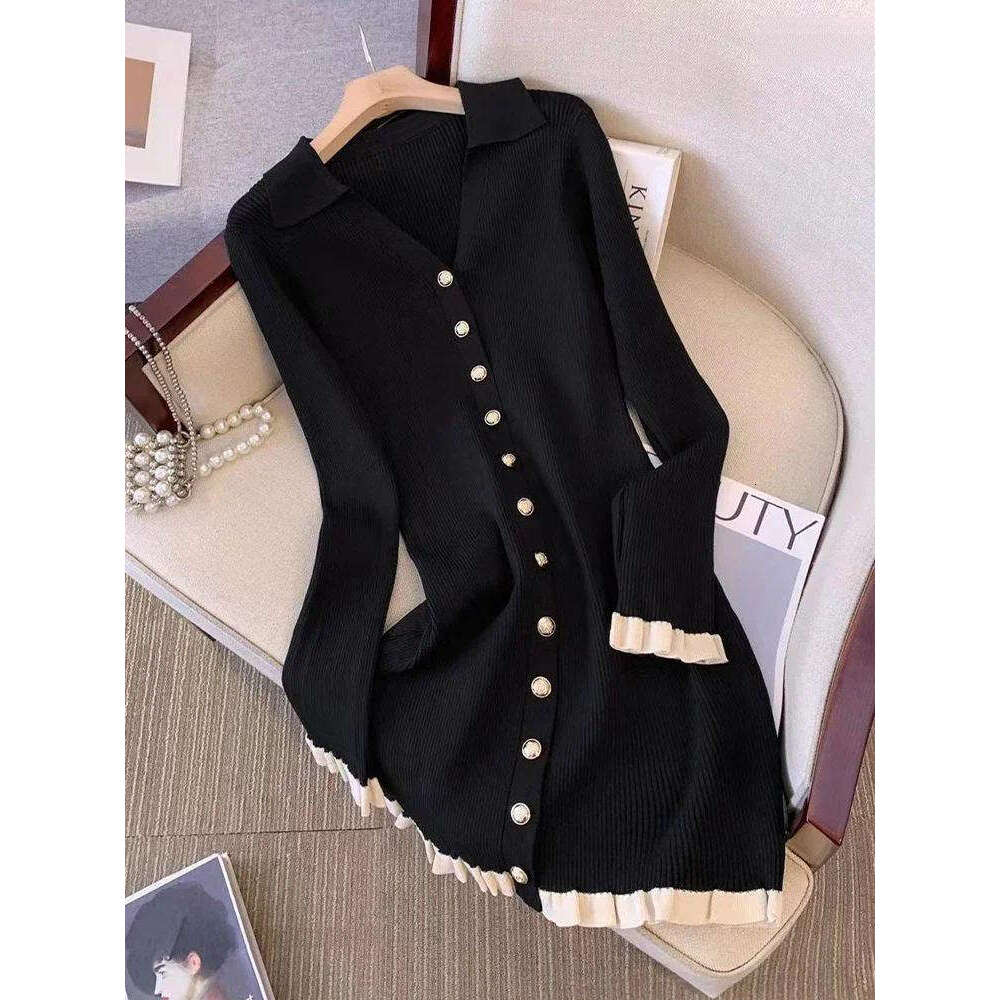 2026 Designer Retro Long Sleeve - Autumn/Winter Fashion French Knitted Mini Dress