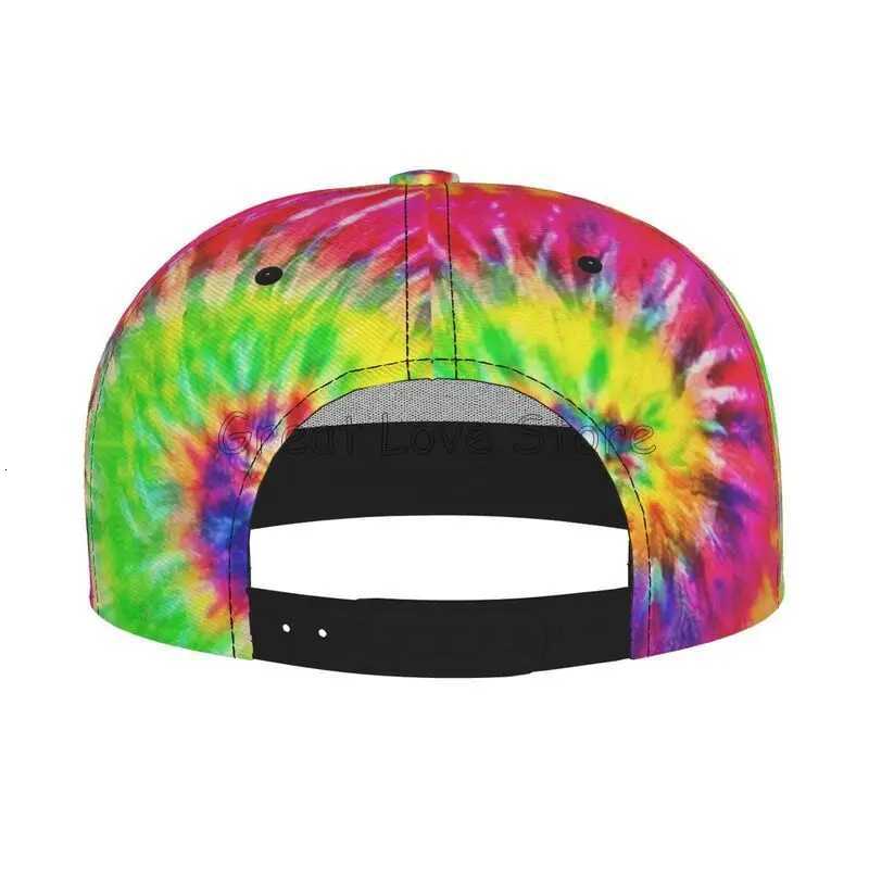 Baseball Cap Men Women - Rainbow Tie Dye Adjustable 3D Printed Snapback Flat Bill Hip Hop Hat S260306
