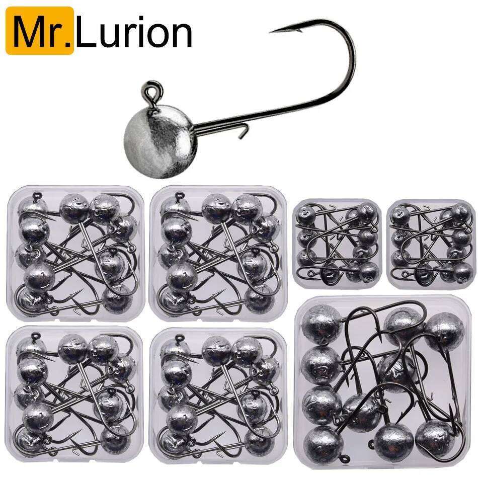 MrLurion Package Box 2g 3g 5g 7g 10g 12g 16g 20g jig head fishing tackle ,crank carbon lure hook for worm soft S260305