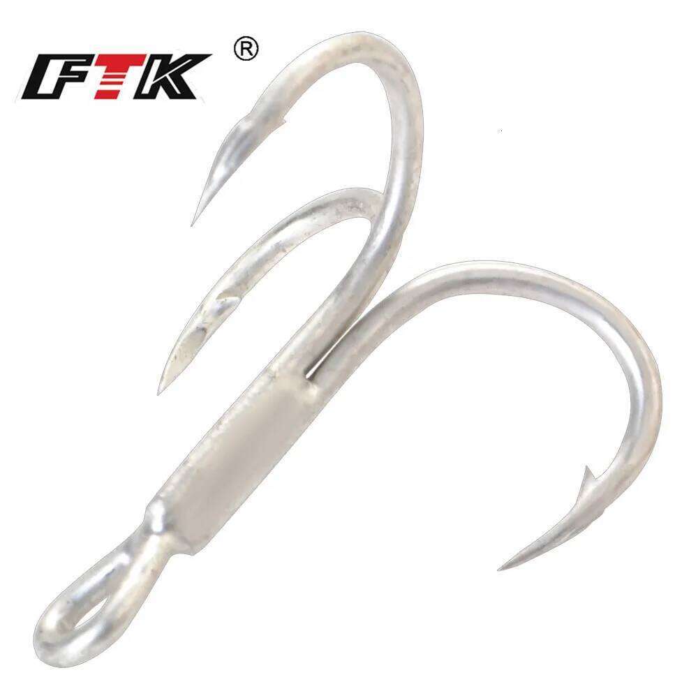FTK Fishing Baitholder Fly Tying Treble Bass Sharp Barbed Hook Lure Holder Set Saltwater 15/20pcs Needle Fishhook 709 S260305