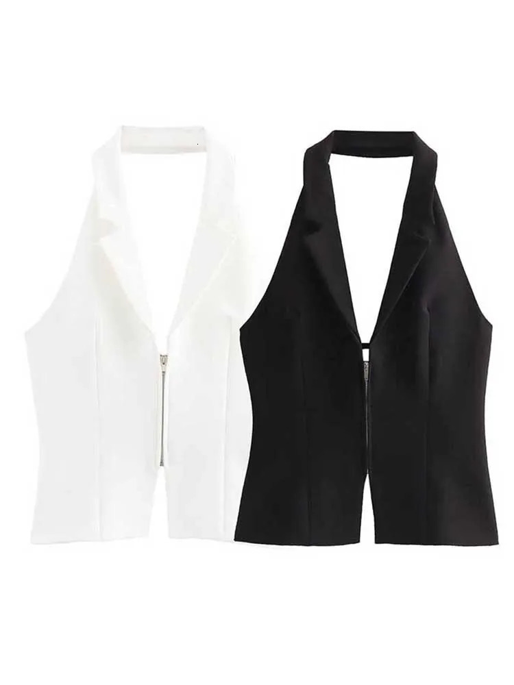 Women Sexy Backless Strapless Halter Corset Tops Side Zipper Lady Slim Camis Female Solid Chic Tops 260306