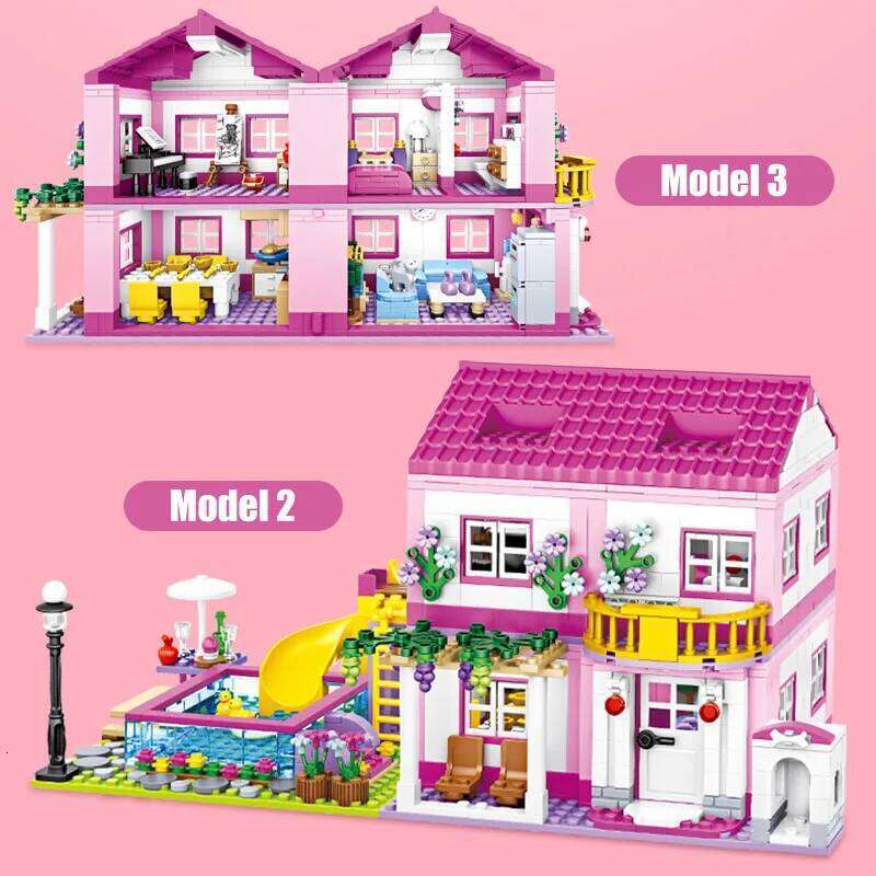 City House Summer Holiday Villa Castle Building Blocks Sets Figures Swimming Pool DIY Toys For Kids Friends Girls Birthday Gifts Z260306