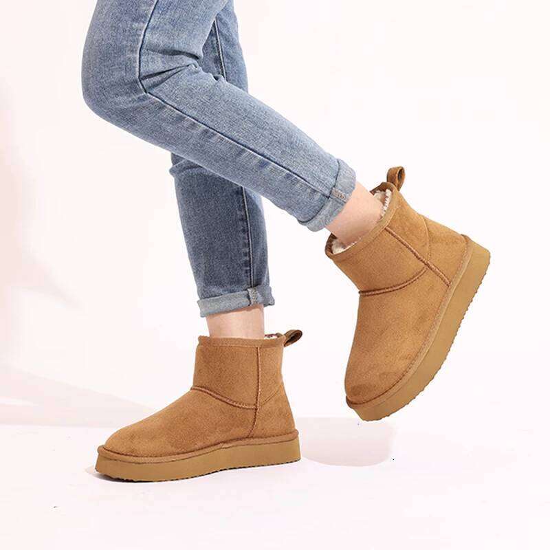Litfun Women's Classic Winter Warm Comfy Flat Furry Outdoor Non-slip Fluffy Snow Boots Female Home Cotton Shoes