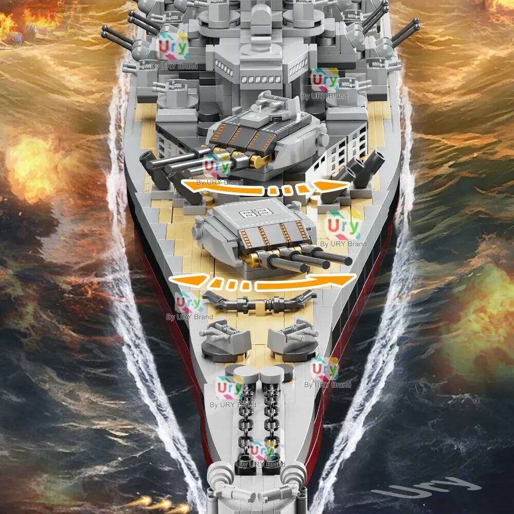 2228pcs Military WW2 Lowa Class USS Missouri Battleship Large Boat Cruiser Model Weapon Building Blocks Warship Toy for Kid Gift Z260306
