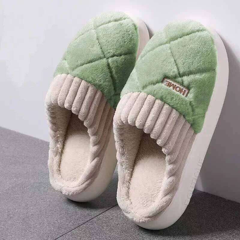 Women's Home Soft Bottom Plush Anti-slip Thermal Slippers Indoor Winter Men's Fashion Casual Flats Slip