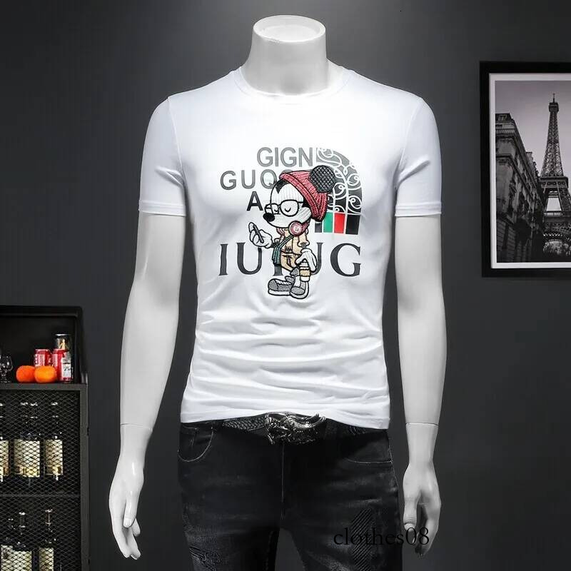 Men T shirt Faionable ort Silk Cotton T-irt Trendy f Sve Top Quali Polyester Blend Summer Wear Creative Print