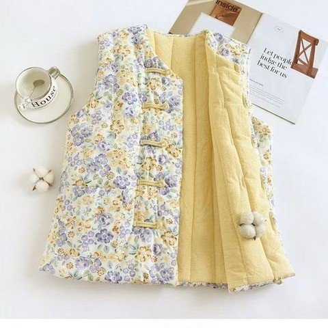 Handmade cotton vest cotton padded vest winter thickened vest womens cotton coat warm inner layer mothers clothing 251113