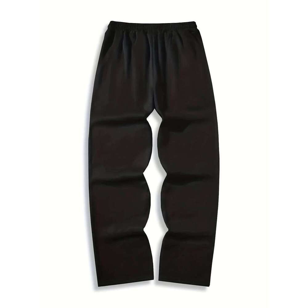 Men's versatile solid color drawstring loose casual sports trousers, suitable for all seasons streetwear men pants