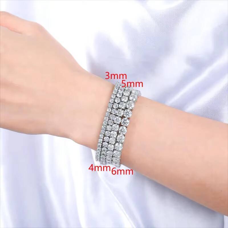 Fine Jewelry Hip Hop 925 Sterling Silver VVS Moissanite Diamond Cluster Iced Out Tennis Chain Bracelet Necklace for Men Women