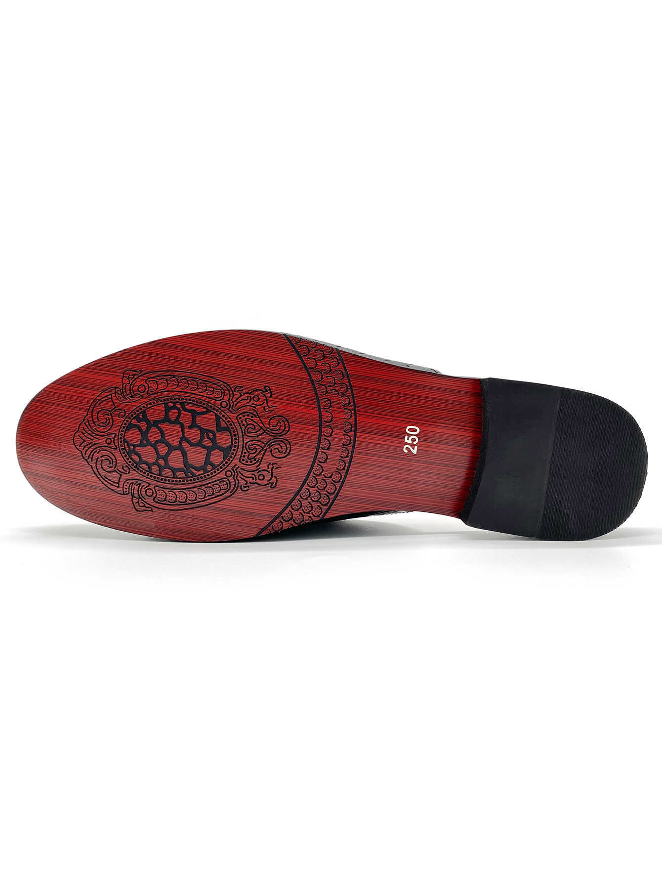 Dress Shoes Lace Up Shallow Flat-bottomed Cut Shoes Mid Black Shoes Leather Slippers Red Bottom Flat-bottomed Heels