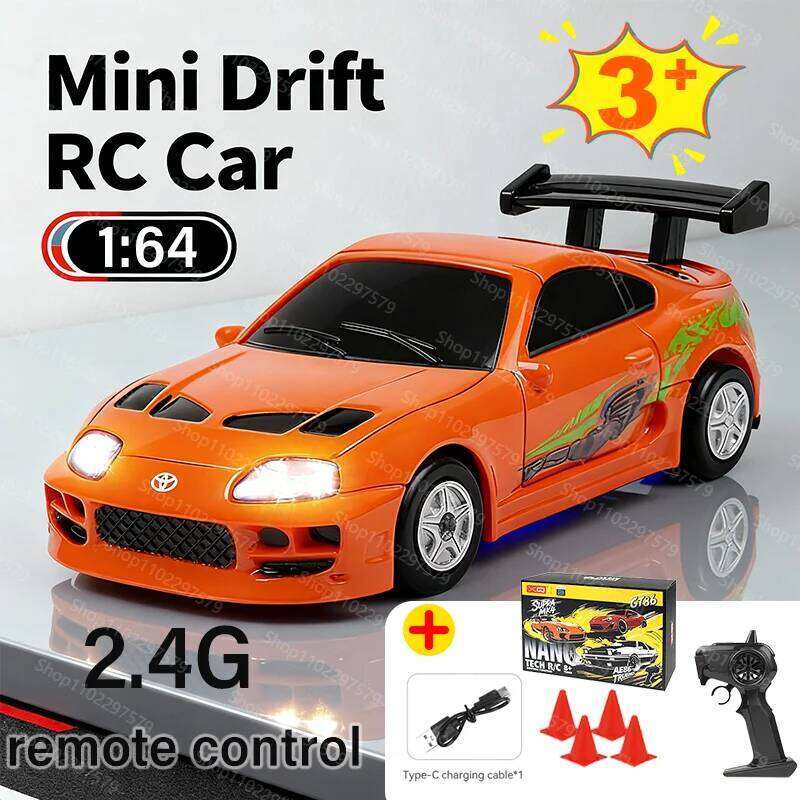 New 1/64 2.4G High speed Drift RC 4WD Remote Control Car Four Wheel Drive Radio Controlled Mini RCingModel Boy Toy Gift C260305