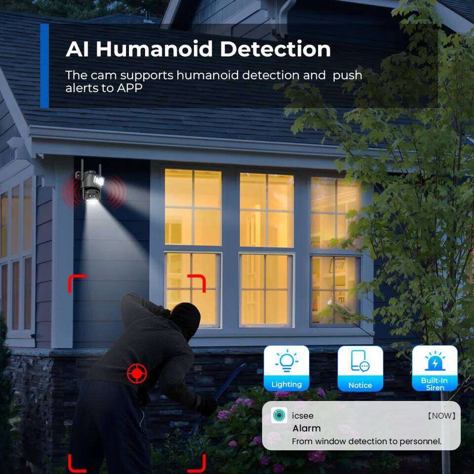 12MP 6K PTZ 8X Digital Zoom Outdoor Dual Screens Wifi Surveillance Night Vision CCTV IP Security Camera ICSEE 26W0306
