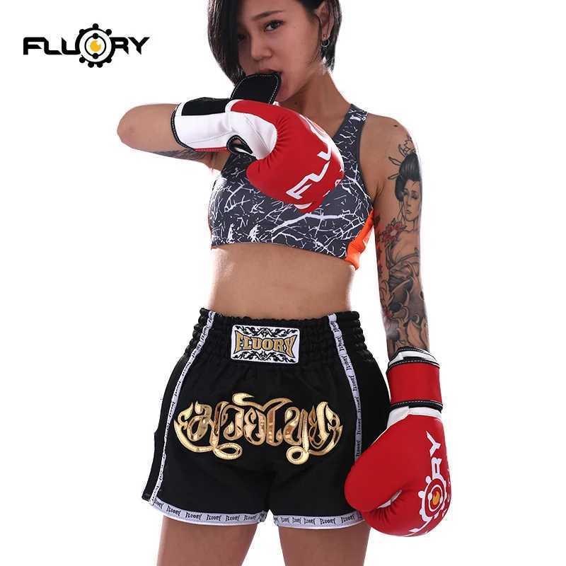 black new release muay thai shorts for all Fluory good quality boxing pants/trunks X260306