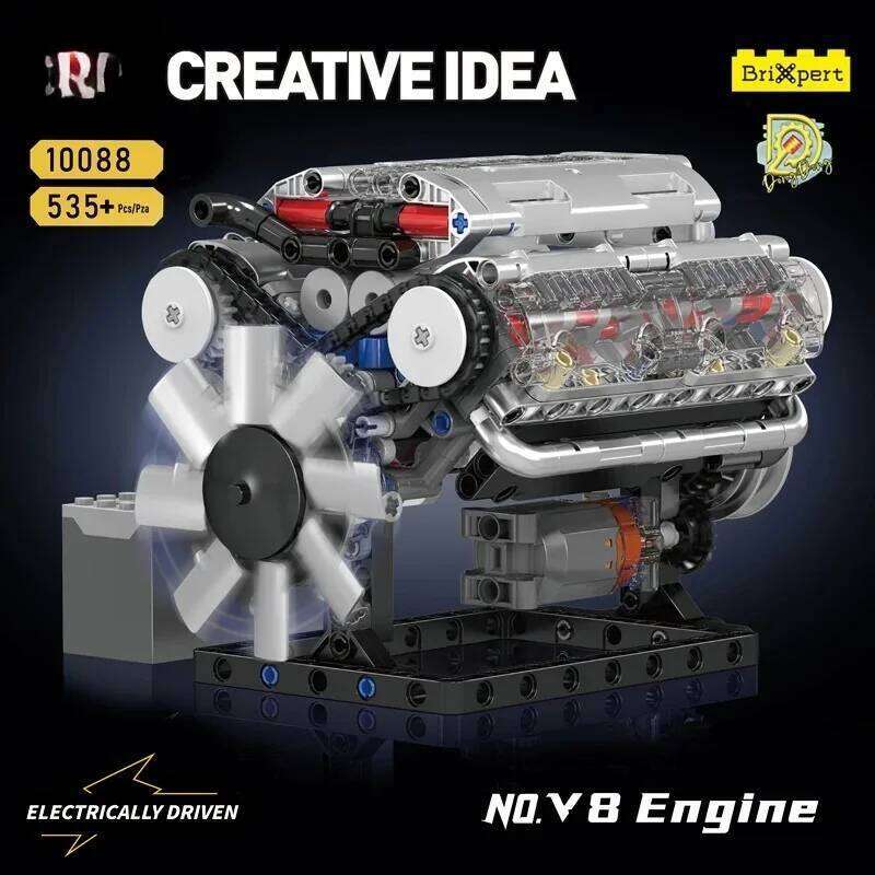 V8 Engine Model 10088 Technik Building Blocks Electrically Powered Educational Toy Creative Party Souvenirs Guest Gifts Z260306
