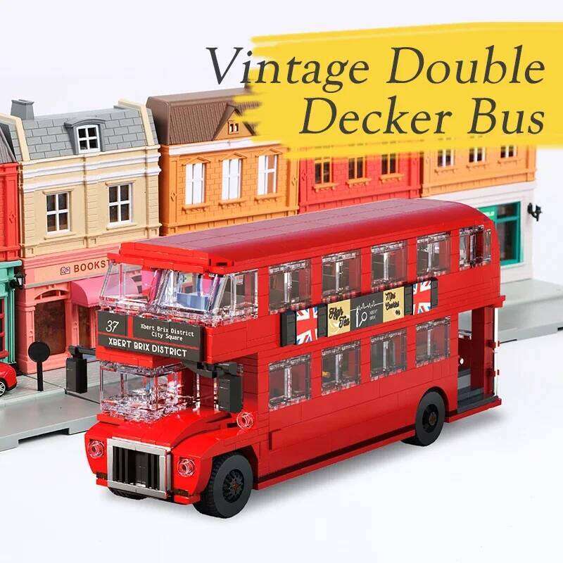 745PCS British Retro Double Decker Building Blocks City Tour Bus Model Bricks Desktop Decoration Toys For Kids Holiday Gifts Z260305