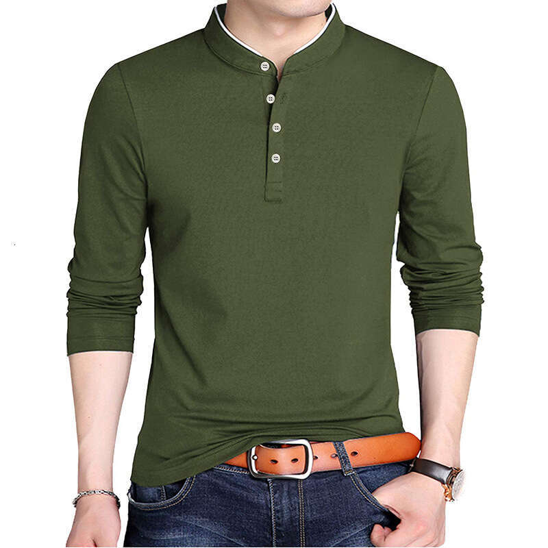 Cross-Border Clothing Autumn Winter Solid Color Long Sleeve Amazon Hot-Selling Export Large Size European and American Men's T-Shirt
