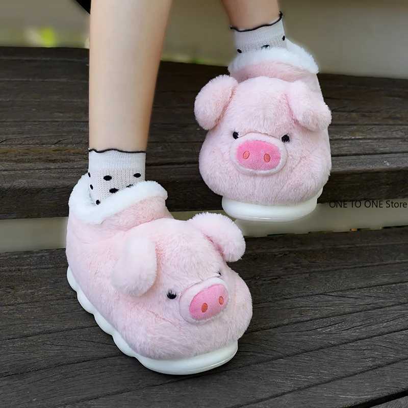 Wholesale Indoor Fluffy Slippers for Women Men Winter Warm Shoes Cute Cartoon Cats Light Weight Couples Home Floor Slipper S260305