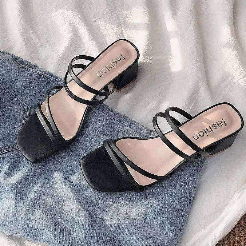Women High Sandals Summer Casual Female Shoes Woman Square Heel Open Toe Ankle Strap Ladies Sandalias Wedge Shoe 2022 New