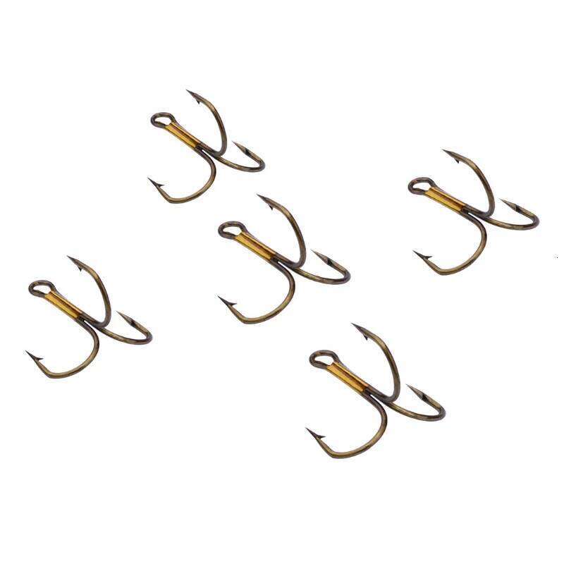 PRO BEROS 100pcs/pack Super Sharp Barbed Hook Treble Fishing Hooks 2/4/6/8/10/12/14# High Carbon Steel Tackle Fishhooks Y260305