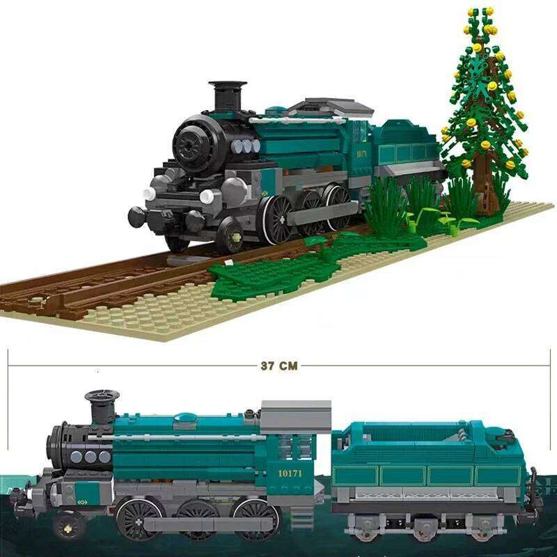 Germany Railway Flatbed Wagon Building Blocks MOC Freight Train Cargo Locomotives Technical Brick Model Toys For Kids Xmas Gifts Z260306