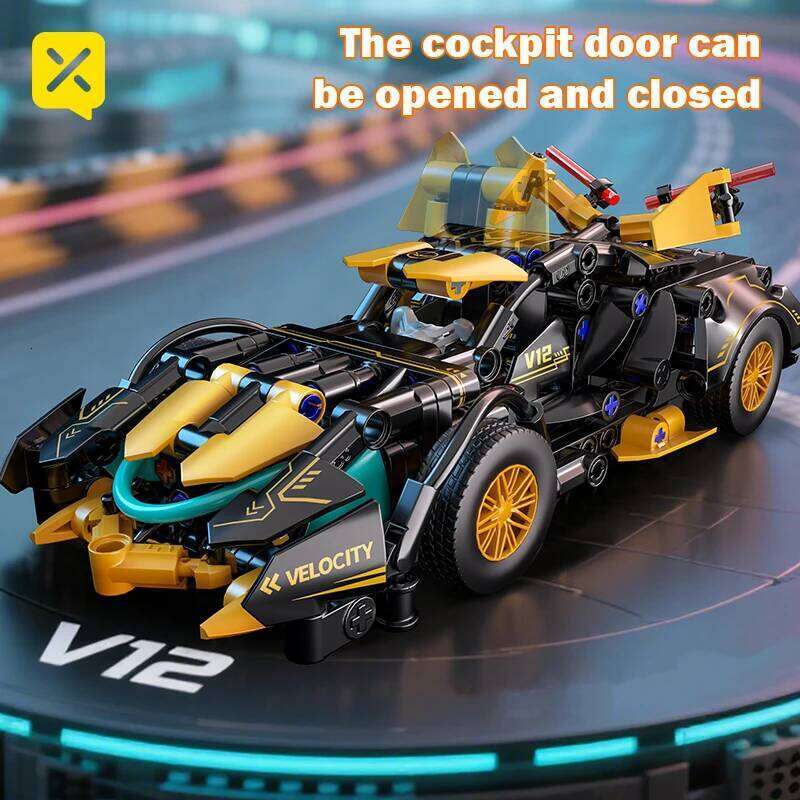 Mini Sports Race Technical Building Blocks Model Set Puzzle Racing Car 313pcs Assemble DIY Toy Bricks Display Perfect Gifts Z260305