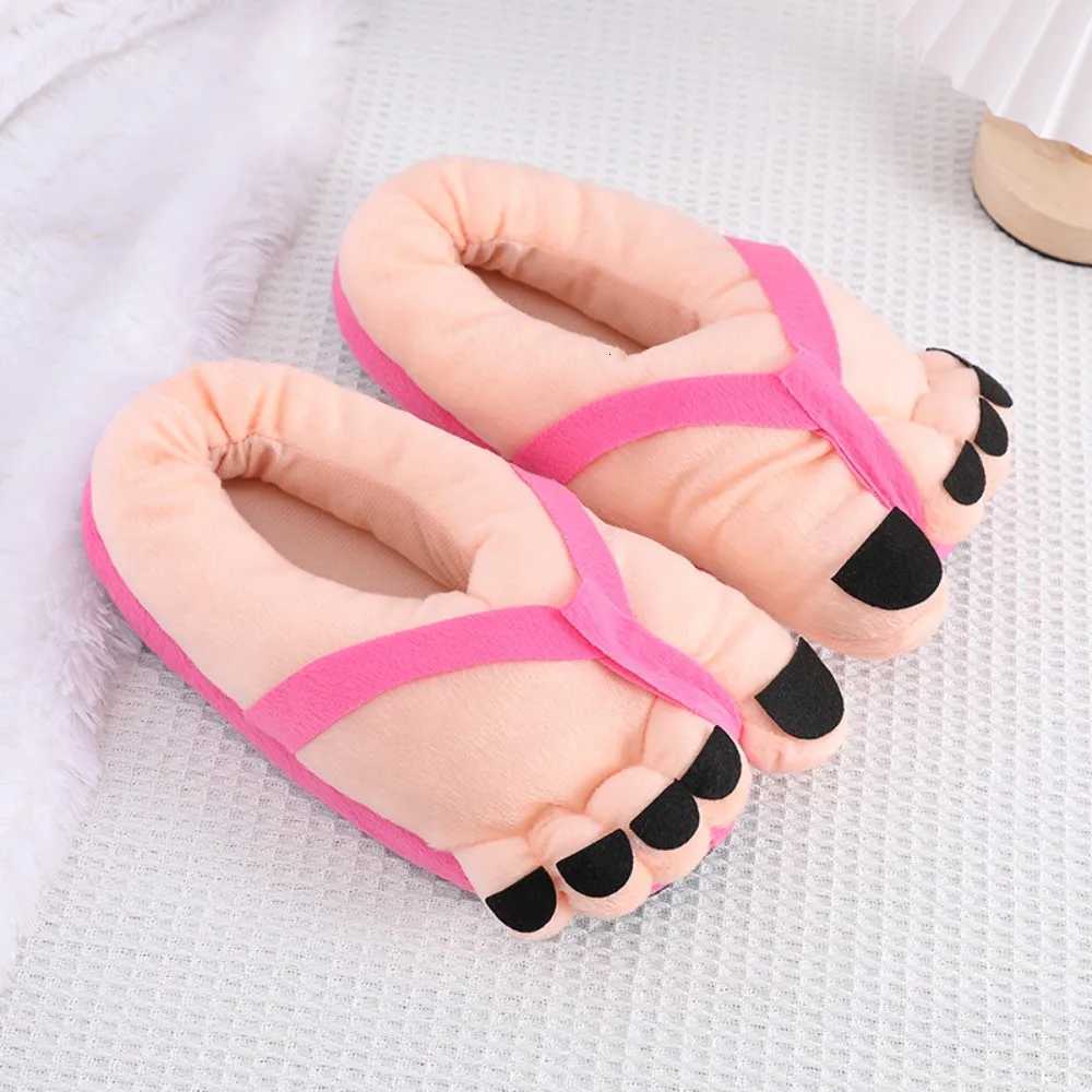 Men Women Winter Slippers Big Feet Creative Couples Funny Slippers House Slides Home Soft Warm Cotton Slider S260305