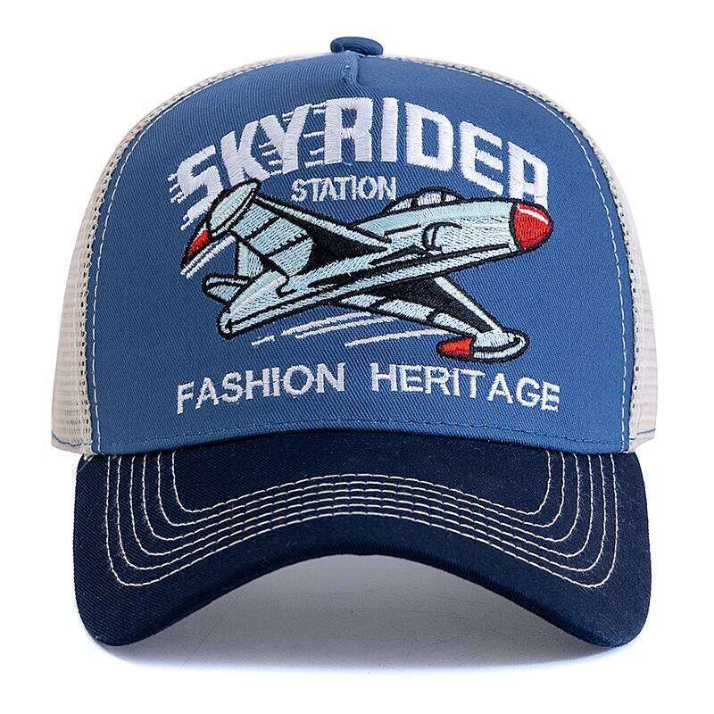 Hot Sale Breathable Mesh Outdoor Baseball Men Women SKY RIDER Embroidered Pattern Snapback Trucker Hat Cap Y260304