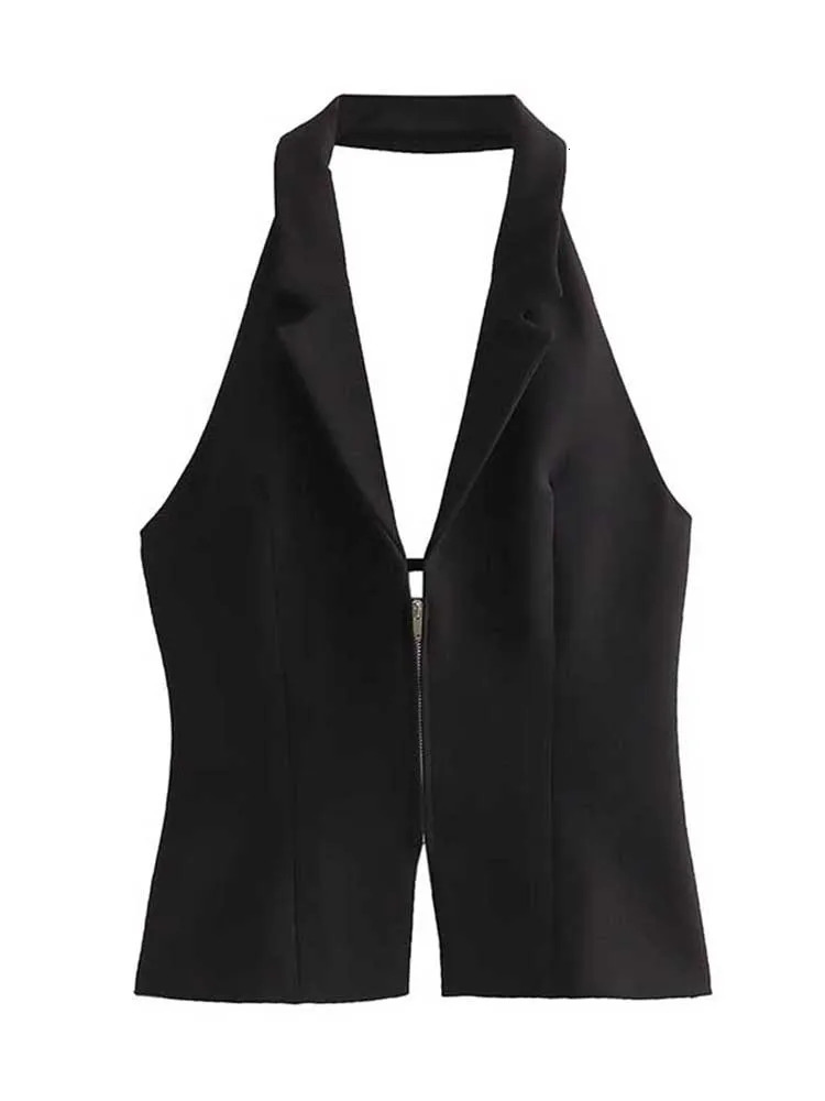 Women Sexy Backless Strapless Halter Corset Tops Side Zipper Lady Slim Camis Female Solid Chic Tops 260306