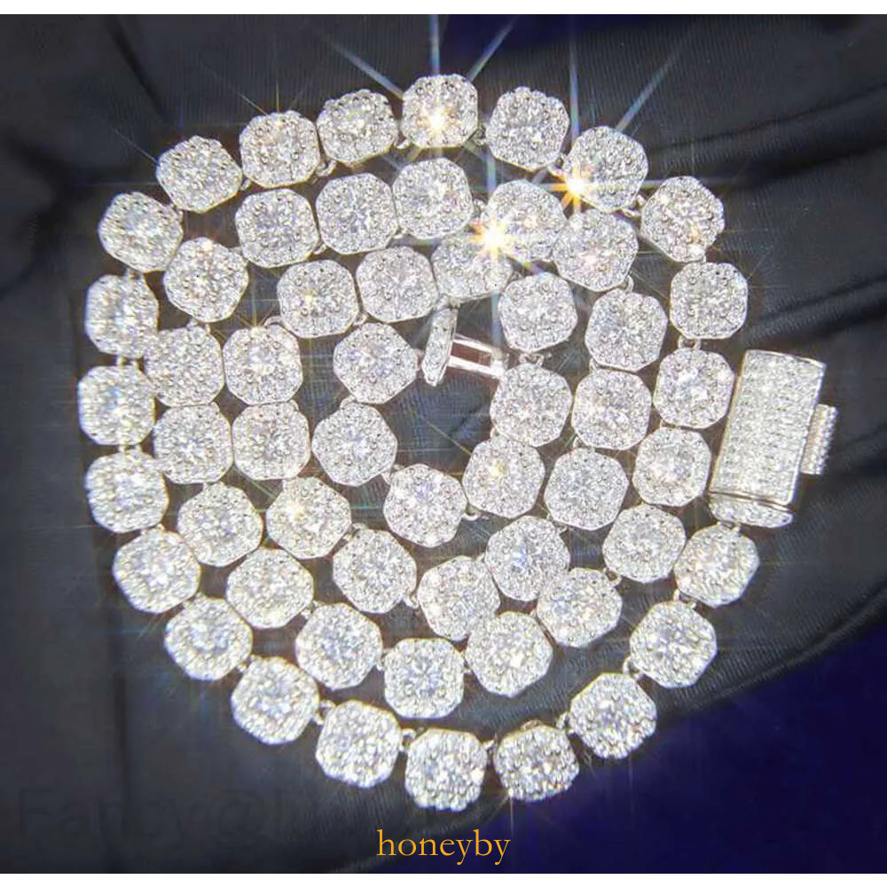 Diamond material, VVS grade, Bolivian links, 925 high-quality silver, 8mm and 12mm, large-sized tennis bracelet