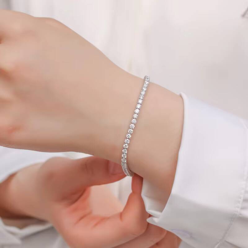 Luxury Customization Round Brilliant Cut VVS Engagement Wedding Lab Grown Diamond Tennis Bracelet
