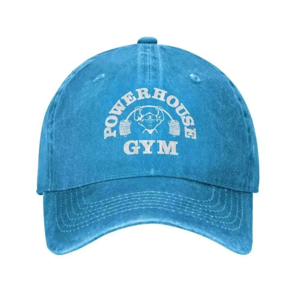 2025 Classic Denim Powerhouse Gym Caps for Men Women Summer Adjustable Baseball Hat Funny Sun Protection Y260304