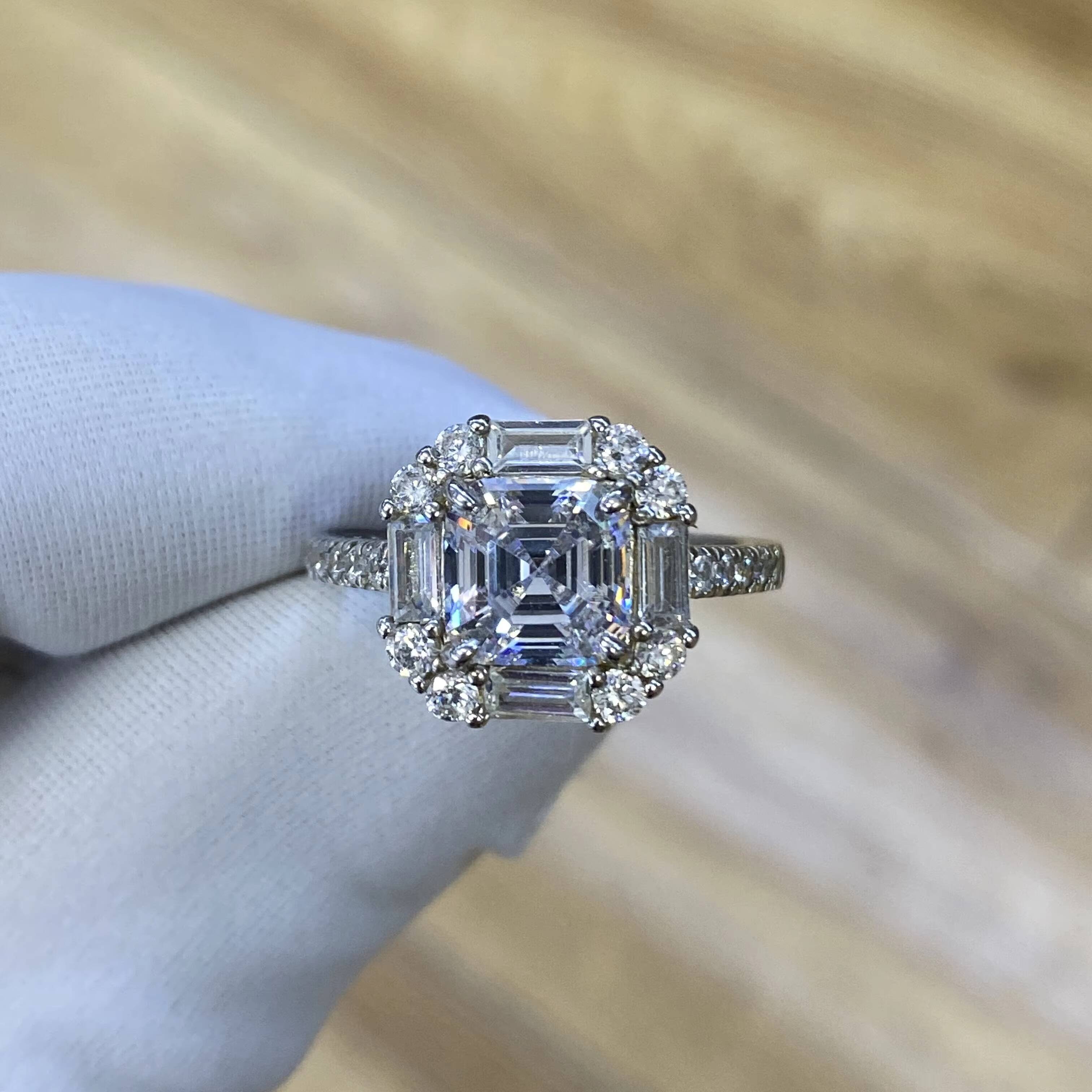 Cultured Diamond Ring Womens First Choice Wedding Ring Synthetic Diamond Proposal Ring