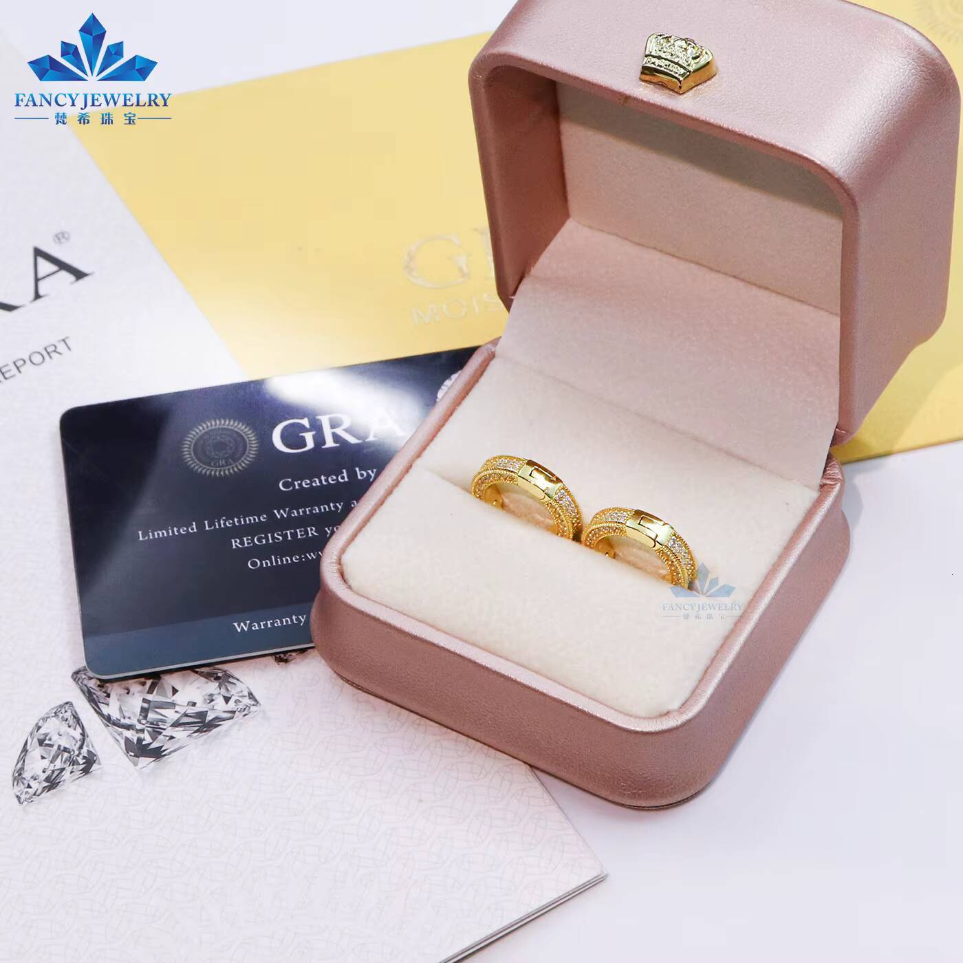 2026 Newest Hip Hop Plated Gold Hoop Earrings Moissanite Diamond 925 Sterling Silver Cuff Ear Rings Fine Pass Diamond Tester