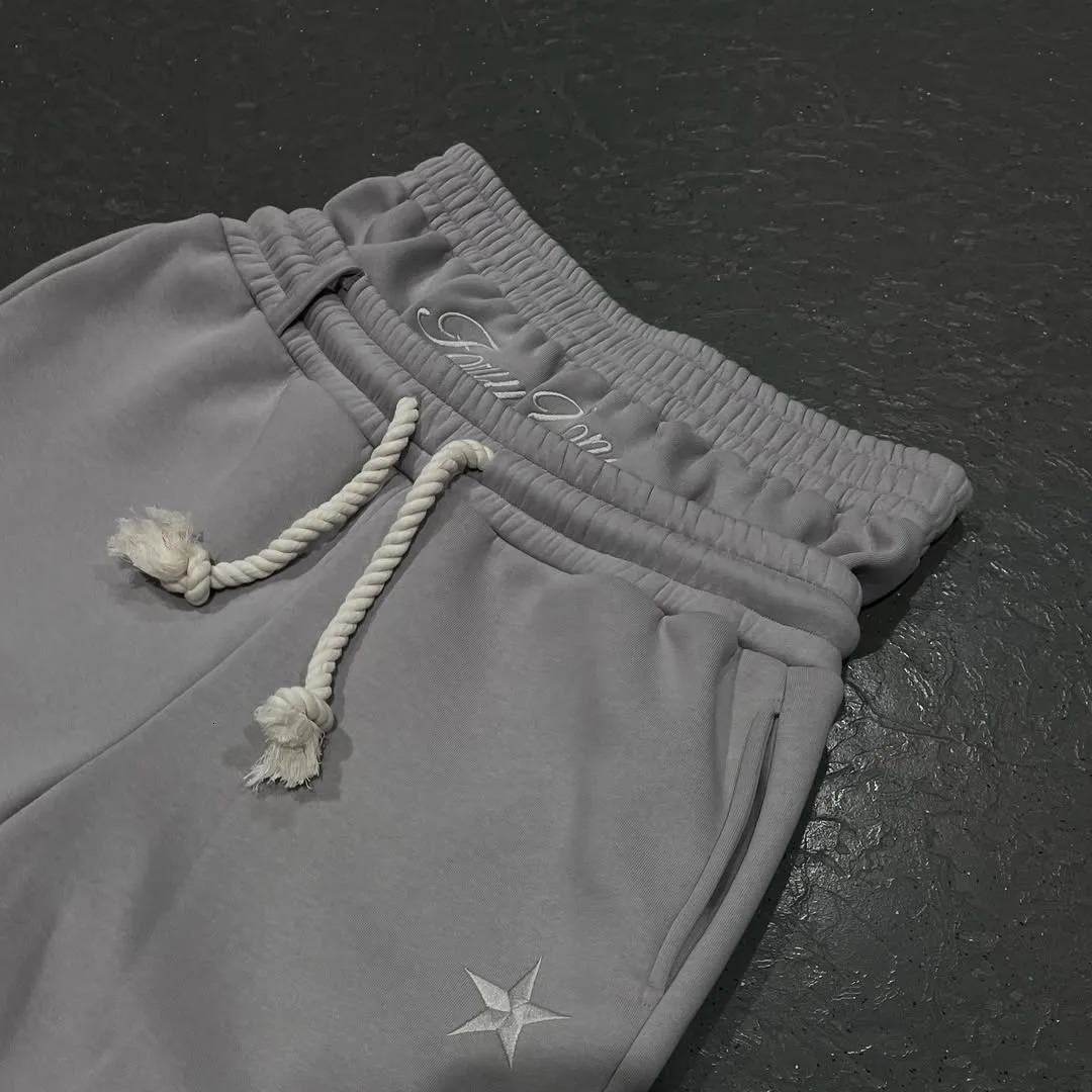 Harajuku Loose Double Waisted Sweatpants Y2K American Solid Color Letter Embroidery Casual Pants Hip Hop Drawstring Waist Jogger 260304