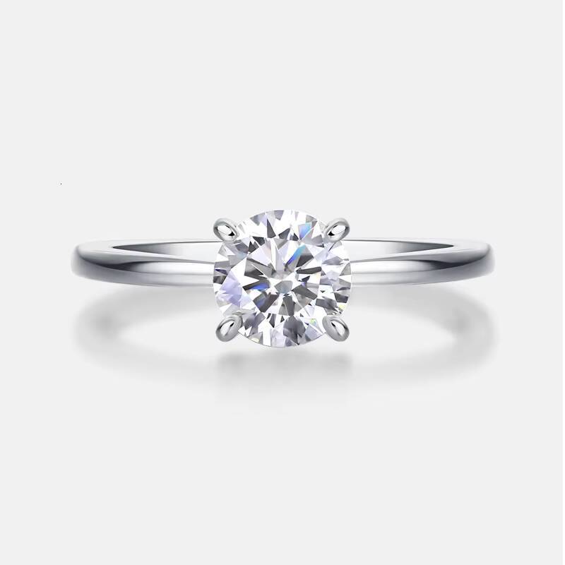 Moissanite S925 Silver 1ct Four Prong Design Brilliant Stone Elegant Fine Jewelry Engagement Style Statement Ring