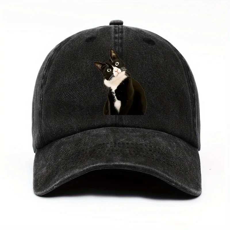 Fun cat print adjustable baseball cap suitable for outdoor travel and leisure activities lightweight breathable and cool S260306