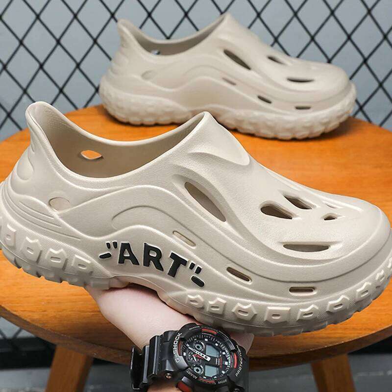Litfun New Men's Summer Slippers Breathable Hollow Holes Non-slip Beach Sandals Fashion EVA Platform Garden Shoes