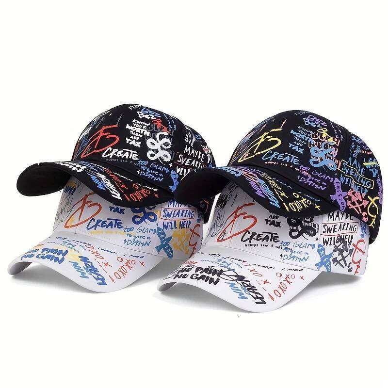 Fashion Graffiti Printing Baseball Cap Outdoor Cotton Casquatte Hat Men Women Summer Sun Hats Adjustable Hip Hop Caps Gorras Y260304