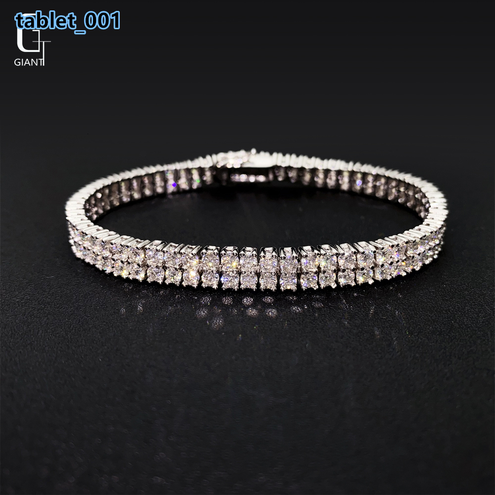 New Design Bracelet Iced Out Hip Hop Jewelry 925 Silver Moissanite Diamond Bracelets Tennis Chain Bracelets Unisex