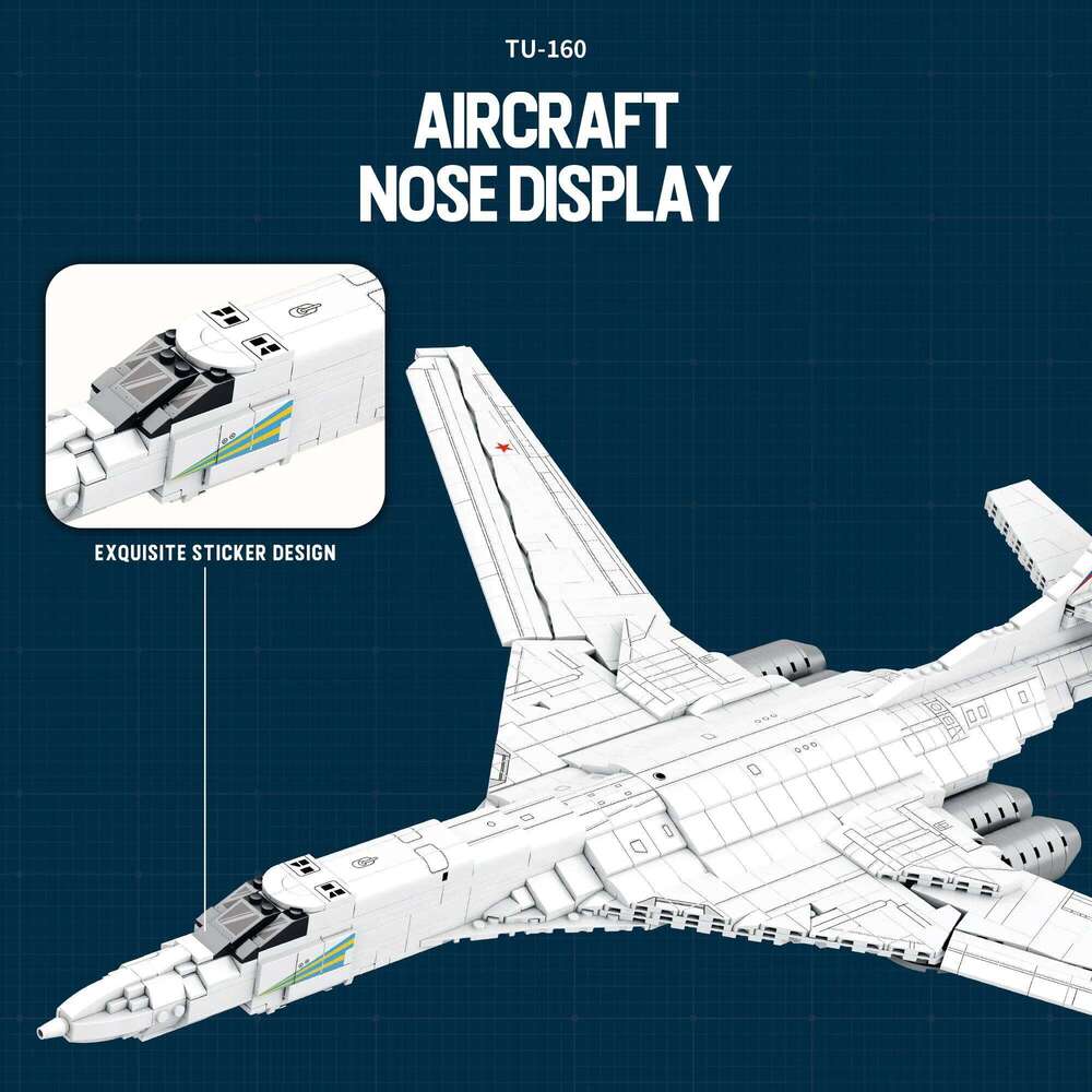 1598PCS Military Weapon TU-160 Strategic Bomber Model Building Blocks MOC Childrens Creative Bricks Set Toys for Kids Gifts Z260306