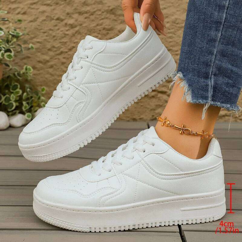 2025 new women's simple fashionable sports comfortable and versatile lace up casual shoes