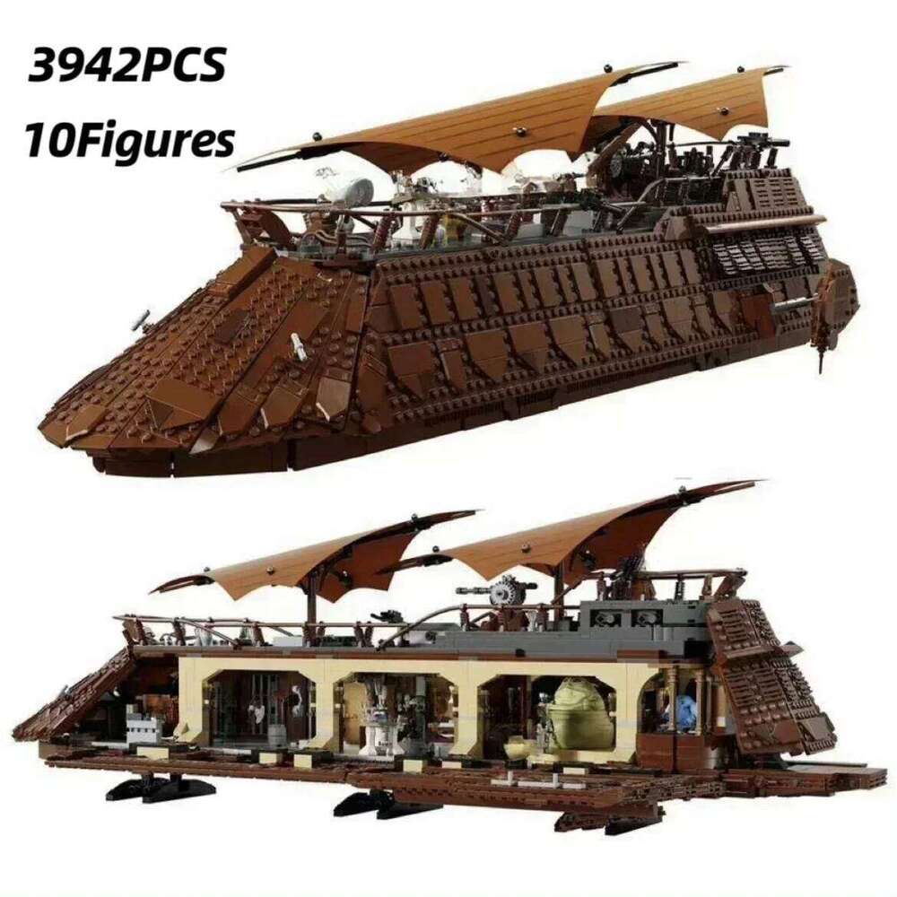 3942PCS Creative Classic Sailboat Model Jabba's Sail Barge Building Block With Figures Bricks Assembly Toys Adult Kids Gift Z260305